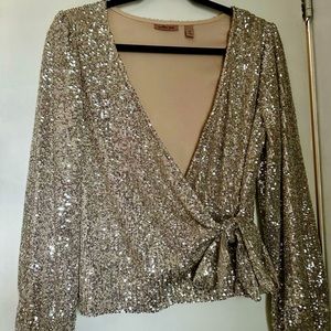 Sequin Wrap Top